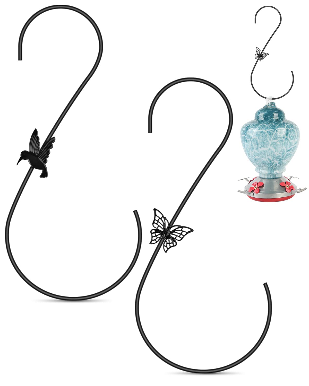 PACETAP bird feeder hanger 12-inch set for durable outdoor display.