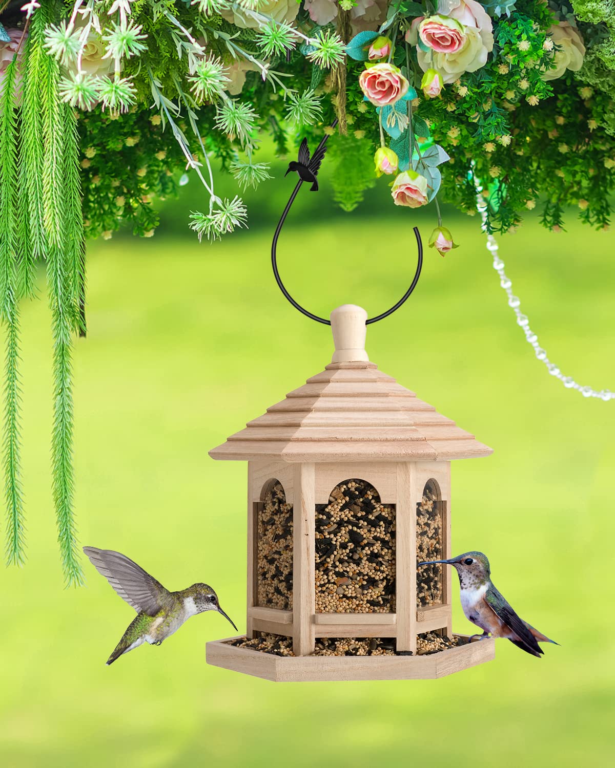 PACETAP butterfly-decor hook adds garden charm while securely suspending items.