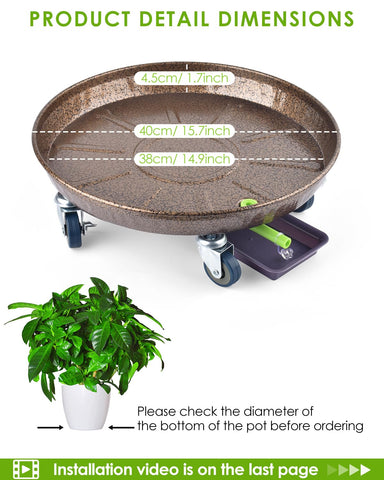 PACETAP two pack plant caddy with lockable casters for secure placement