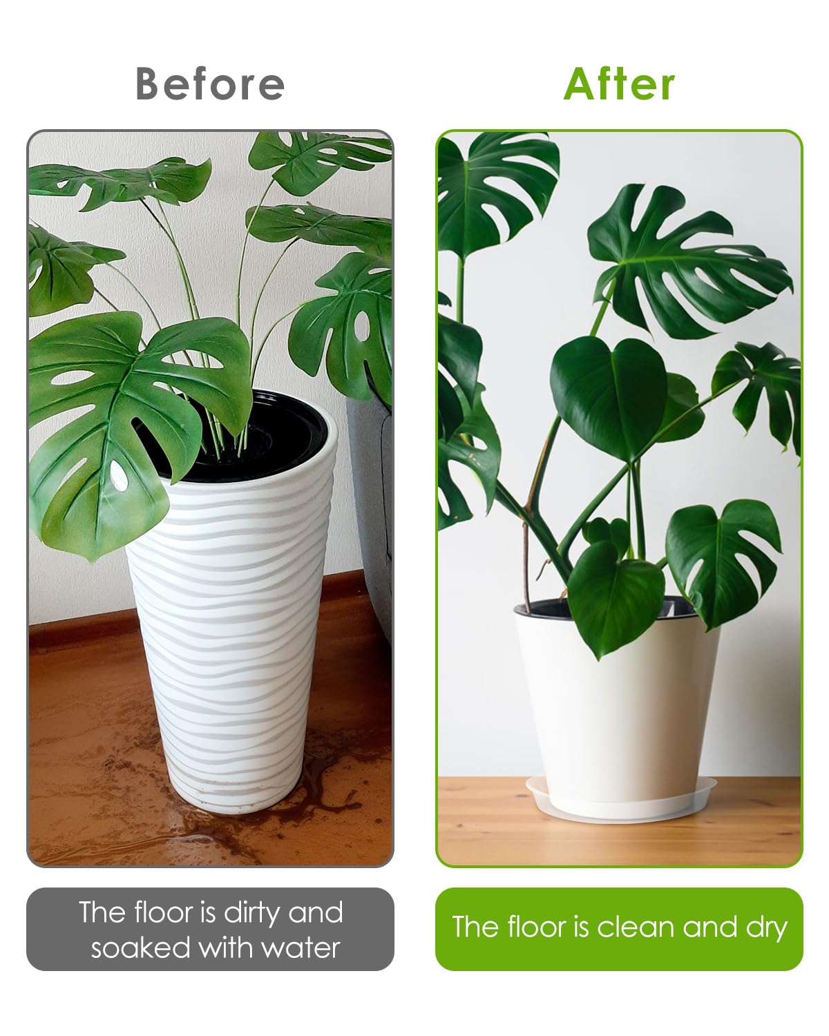 PACETAP indoor outdoor use protects floors from spills under pots.