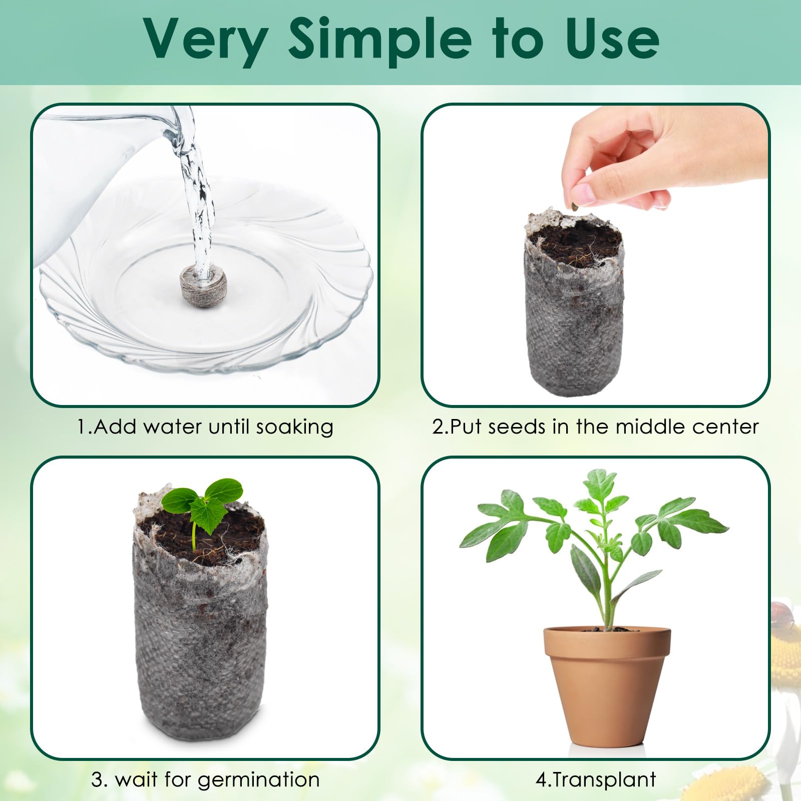 PACETAP packaging includes 100 pellets, labels, and two dibbers