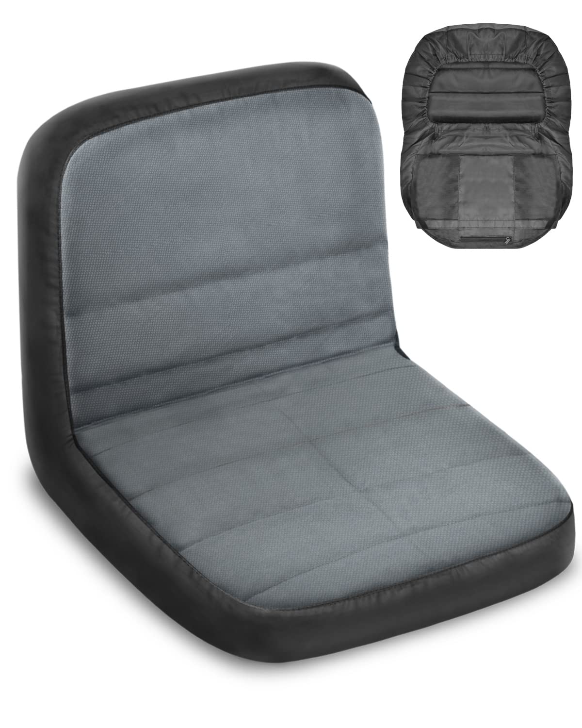 PACETAP riding lawn mower seat cover in gray protects seats from weather and wear.