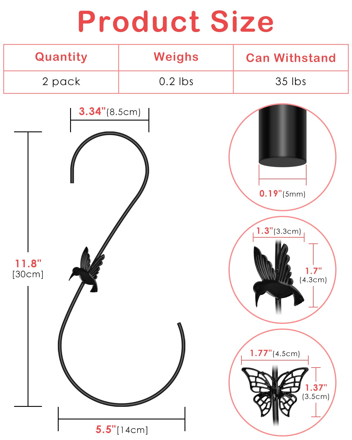 PACETAP s-shape hanger provides stylish grip for plants and decor.