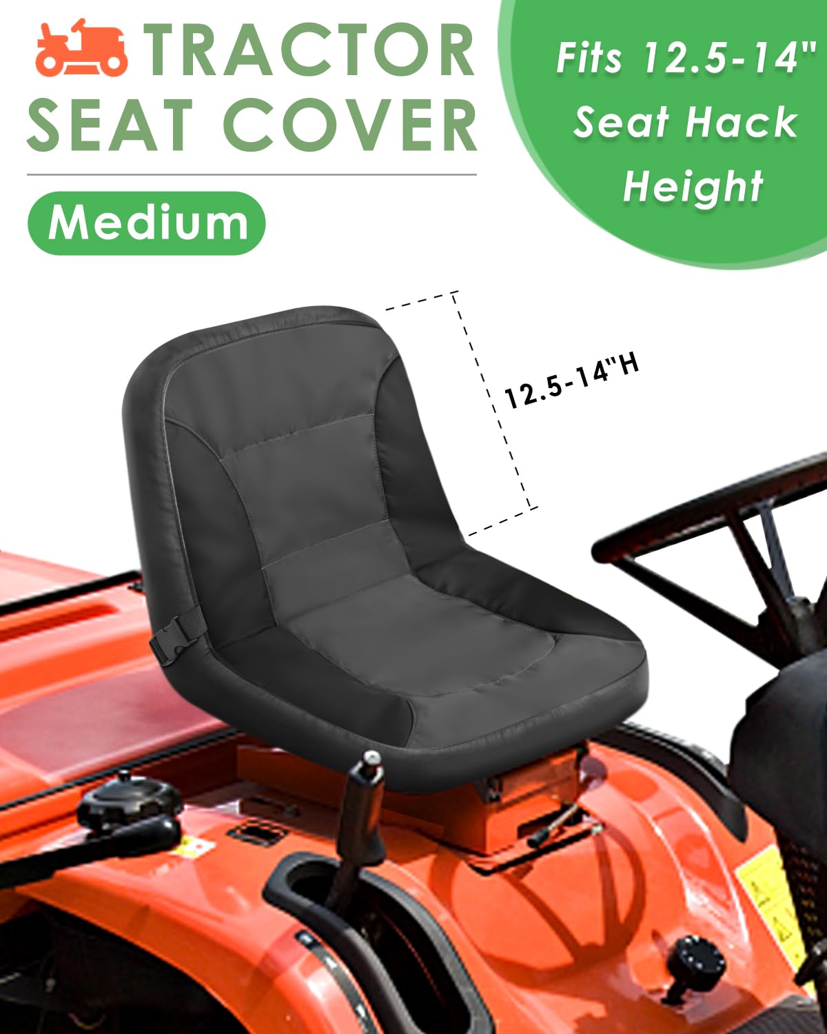 PACETAP seat cover anti-slip surface with safety buckle for secure seating.