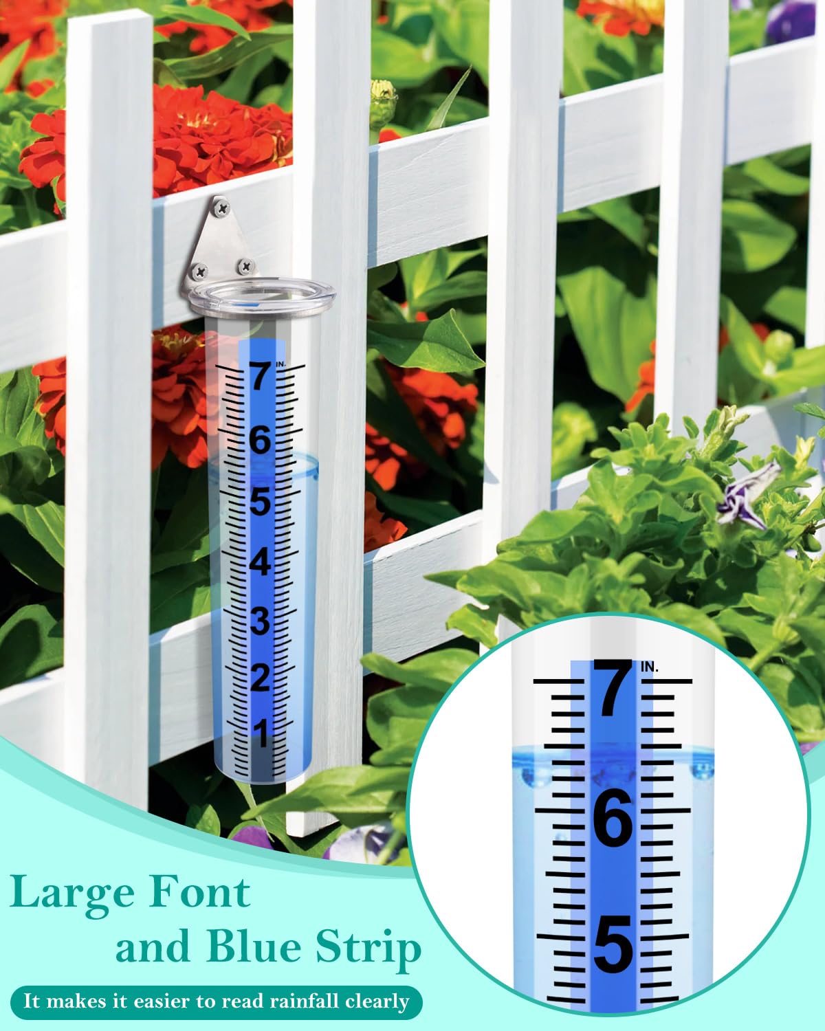 PACETAP rain gauge mounted on stainless steel rack for secure outdoor installation