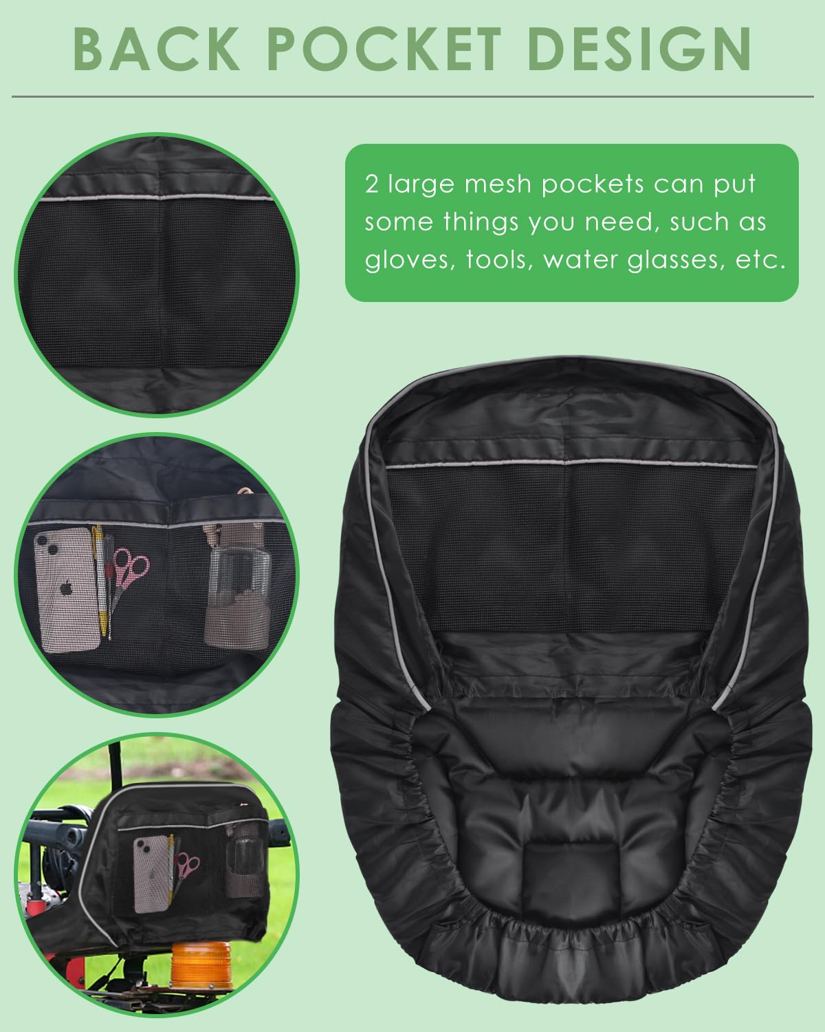 PACETAP waterproof 600D Oxford fabric protecting the seat from rain
