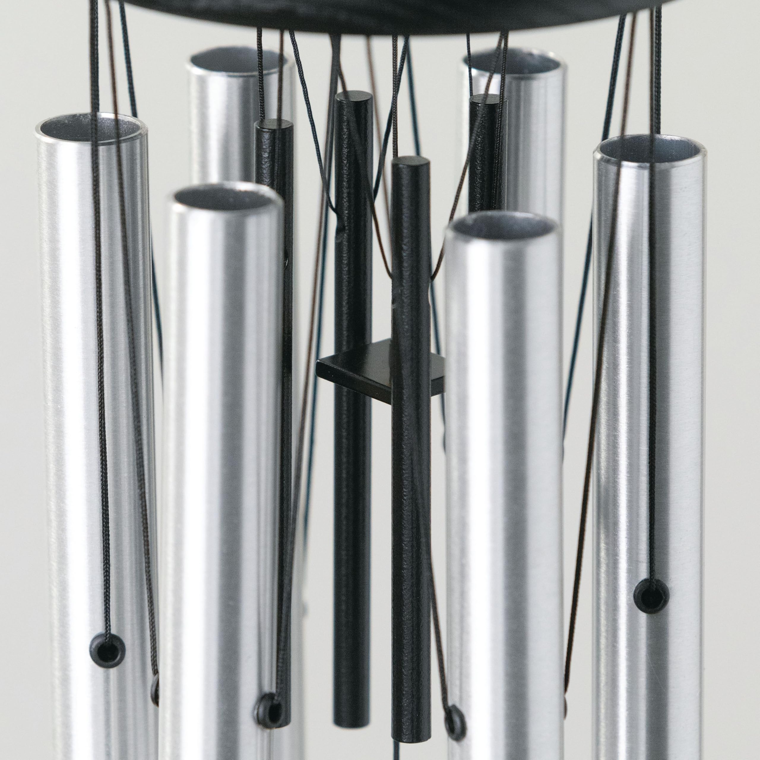 Pachelbel's Canon in D chime top shows ash wood with black weather-resistant coating.