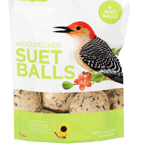 Woodpecker suet balls by Pacific Bird and Supply Co promote health and song in visiting birds.