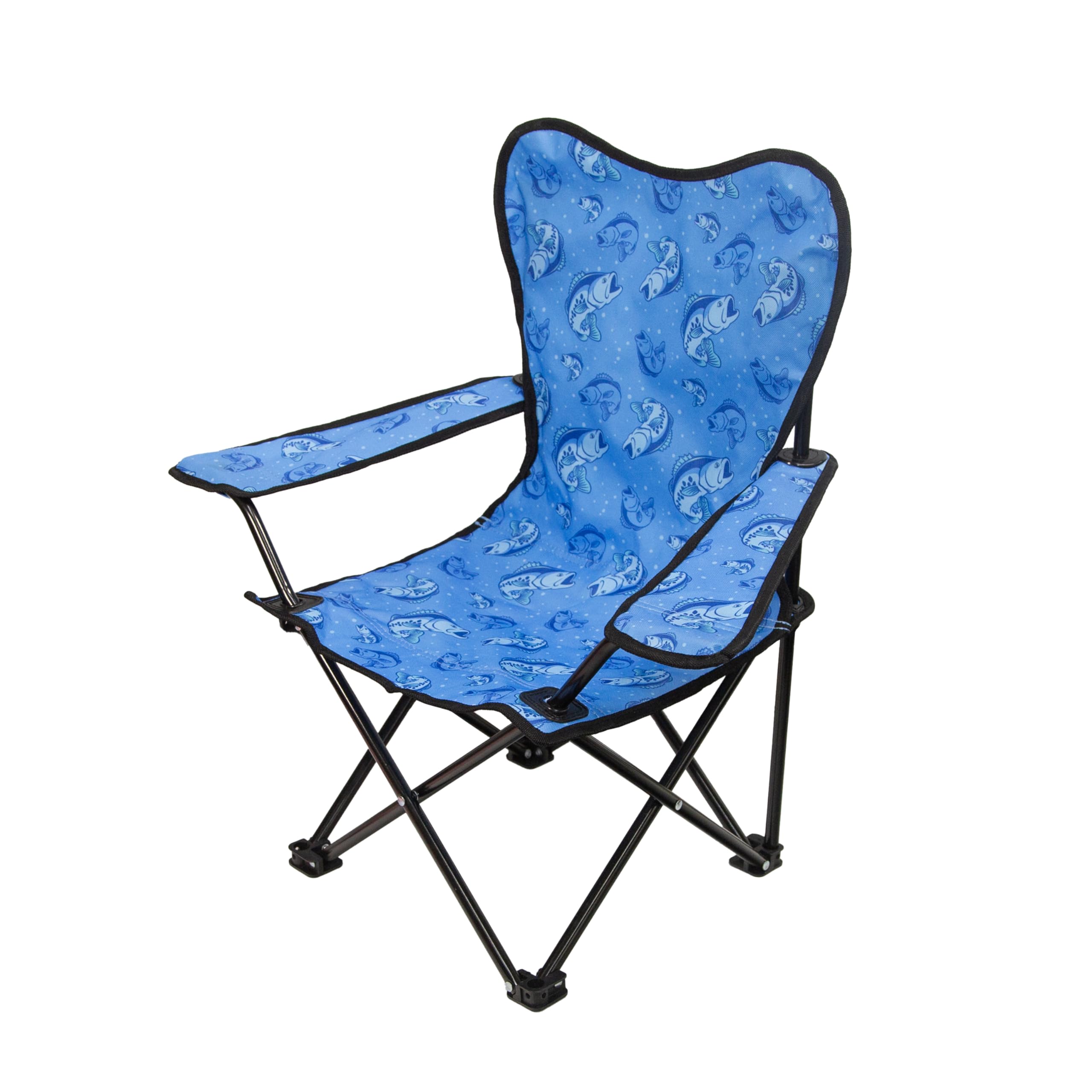 Pacific Play Tents Bass Fish Play Chair front view highlighting the sturdy steel frame for rugged play