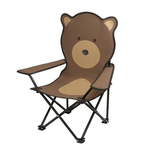 Bernie the Bear Play Chair front view shows a durable steel frame for rugged outdoor use