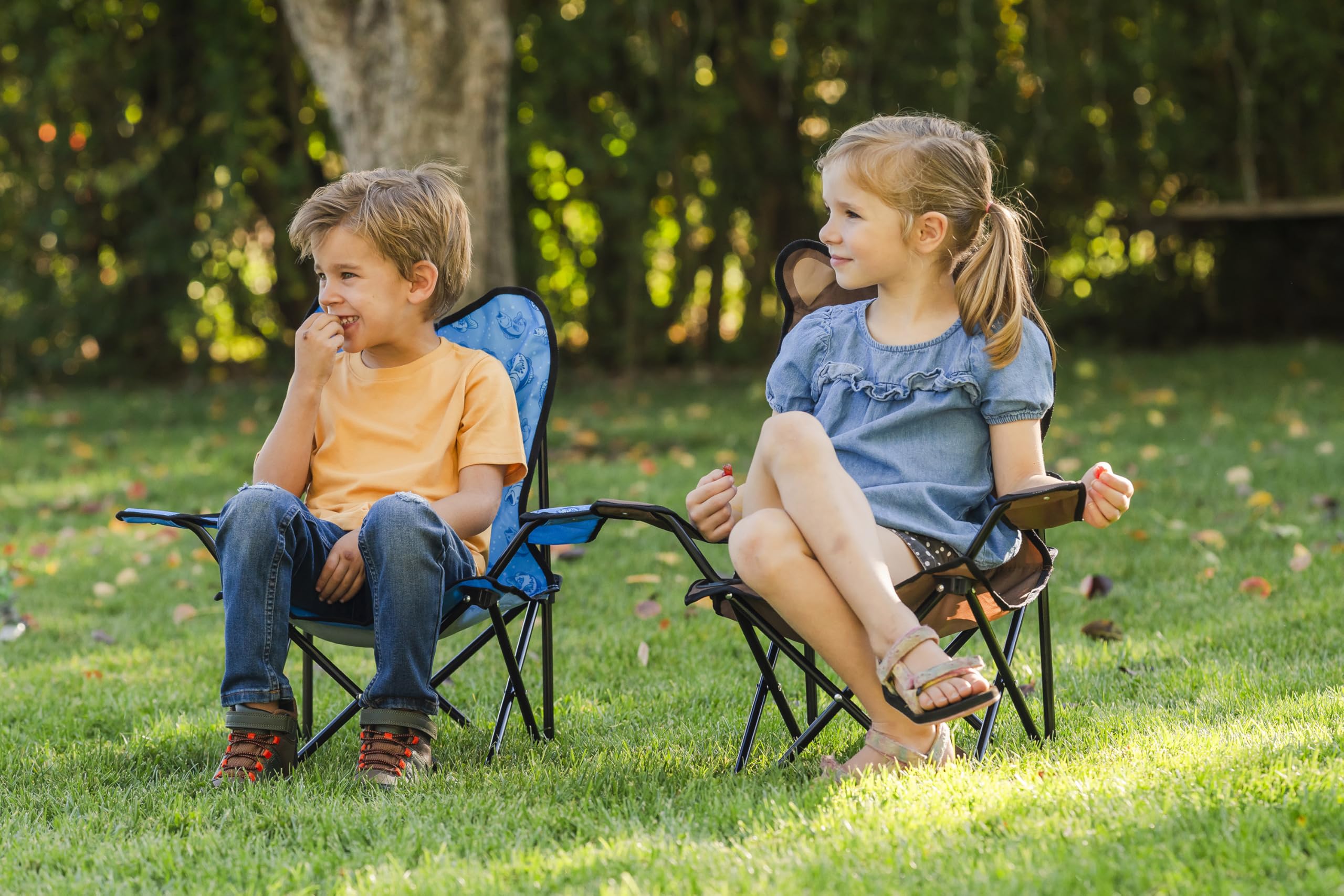 Bernie the Bear Play Chair outdoor setting showcases cross-woven fabric durability