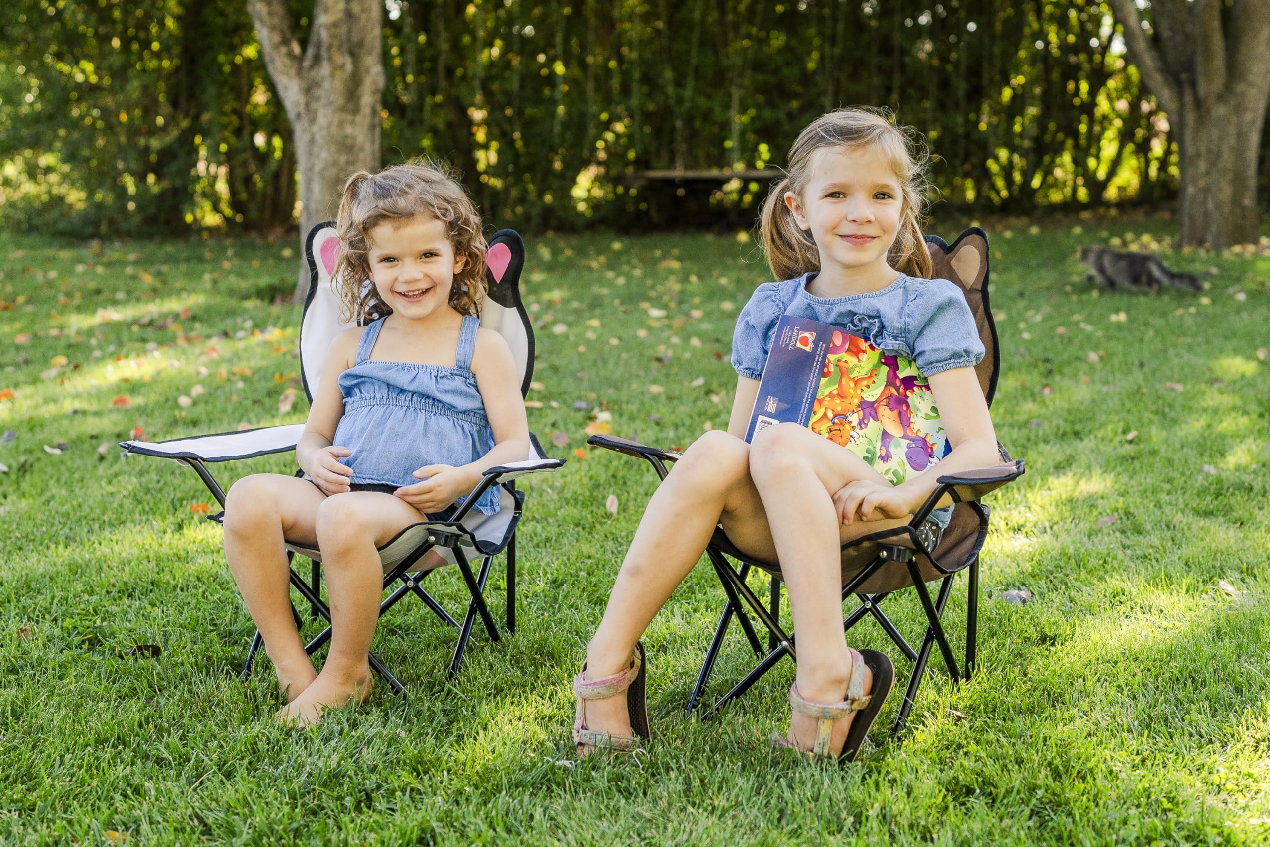 Bernie the Bear Play Chair open setup ready for campsite or backyard