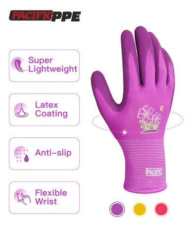 PACIFIC PPE breathable-knit base of gloves ensures comfort during long gardening tasks.