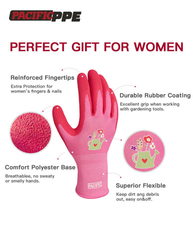 PACIFIC PPE gloves feature bright color accents for easy locating in the garden.