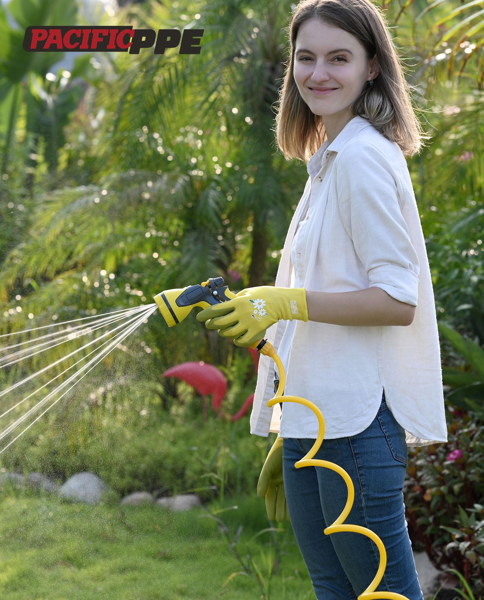 PACIFIC PPE bright colors improve visibility in a busy garden