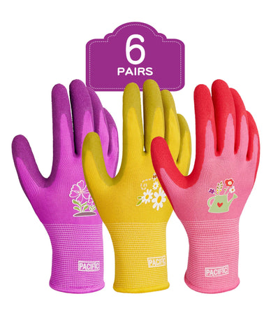 PACIFIC PPE gardening gloves for women with rubber-coated palms deliver durable grip.