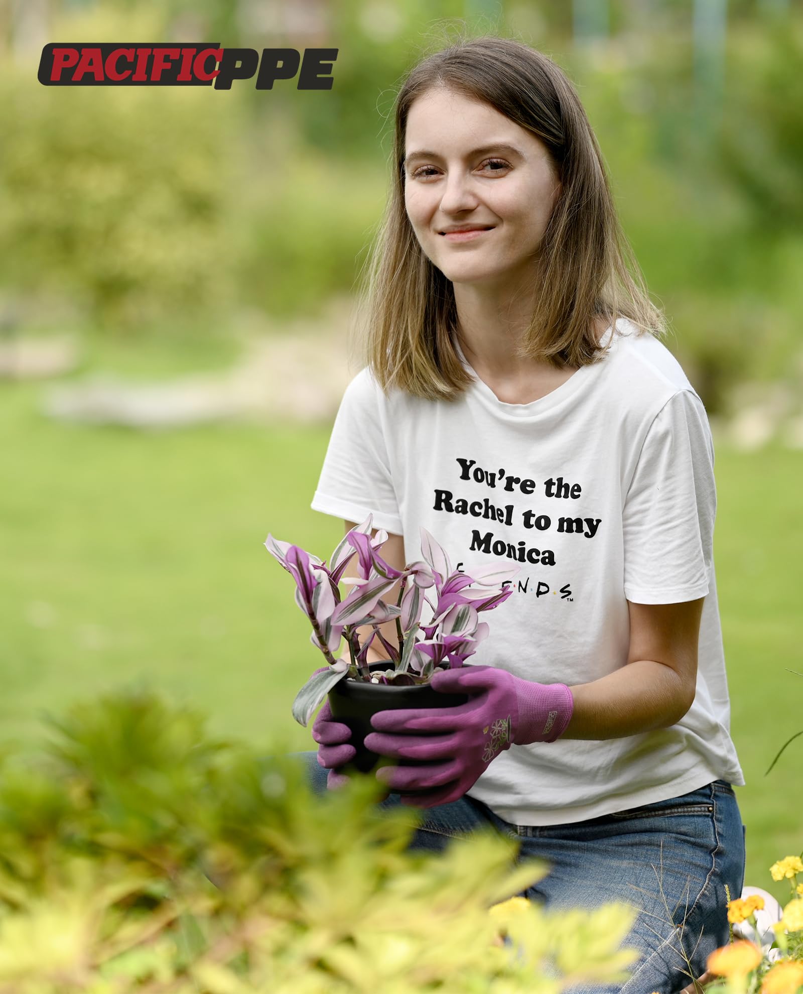 Thickened fingertips protect nails during digging with PACIFIC PPE gloves.