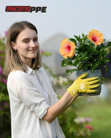 PACIFIC PPE lightweight gloves support dexterity for weeding and planting.