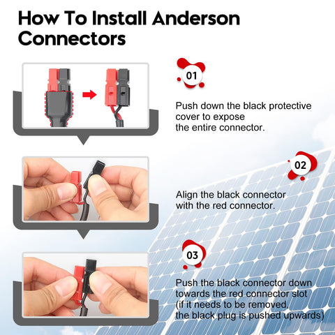 PAEKQ 45 cm parallel adapter cable length demonstrated between two solar panels.