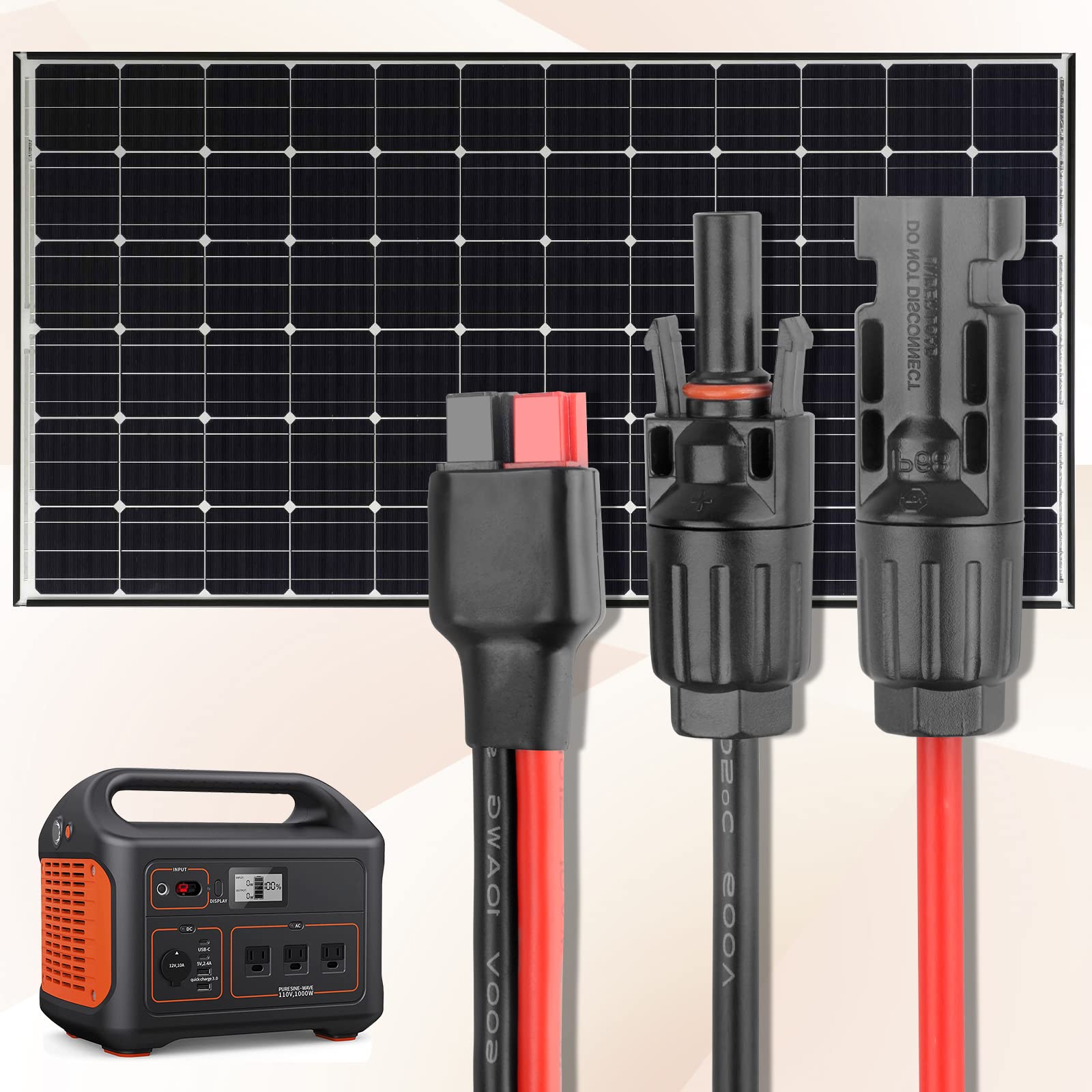 Color-coded red and black wires indicating polarity for safer connections