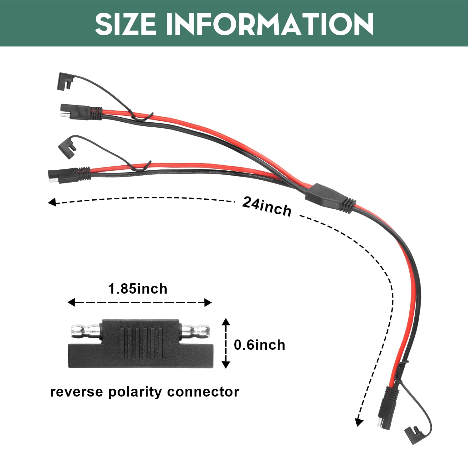 2ft SAE extension cable ready for vehicle or solar use