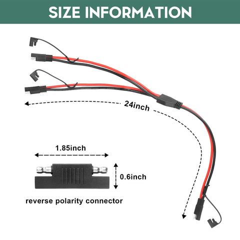 2ft SAE extension cable ready for vehicle or solar use