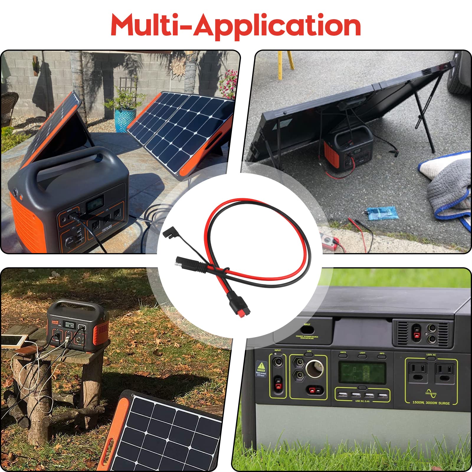 PAEKQ 2 ft extension between solar panel and portable power station