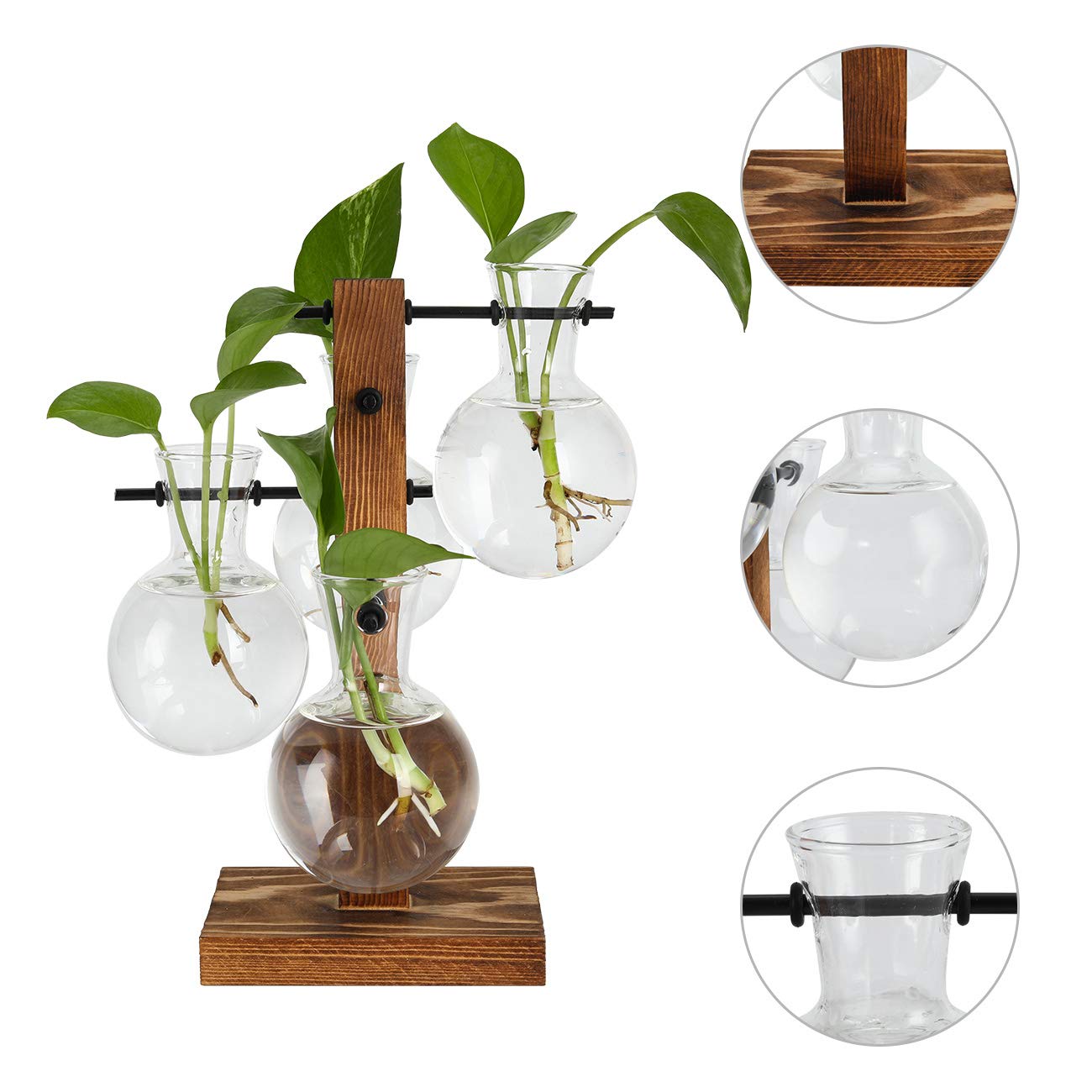 PAG Solid Wood Stand highlights burnt texture and rustic charm.