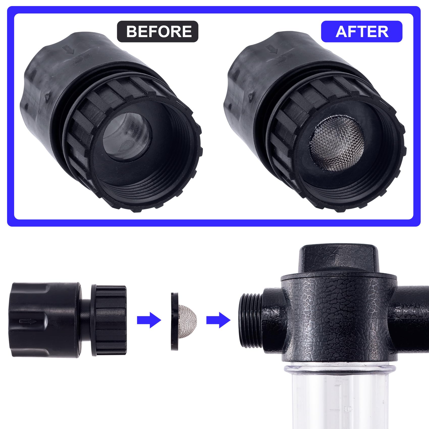 PAGOW garden hose connector fits 3/4 inch hoses securely