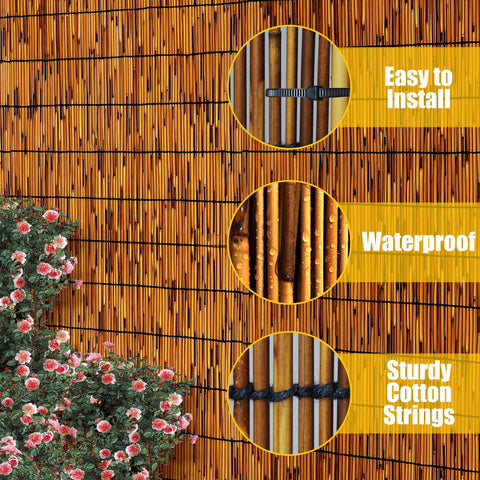PAKNANO garden screen showing natural reeds and rustic charm