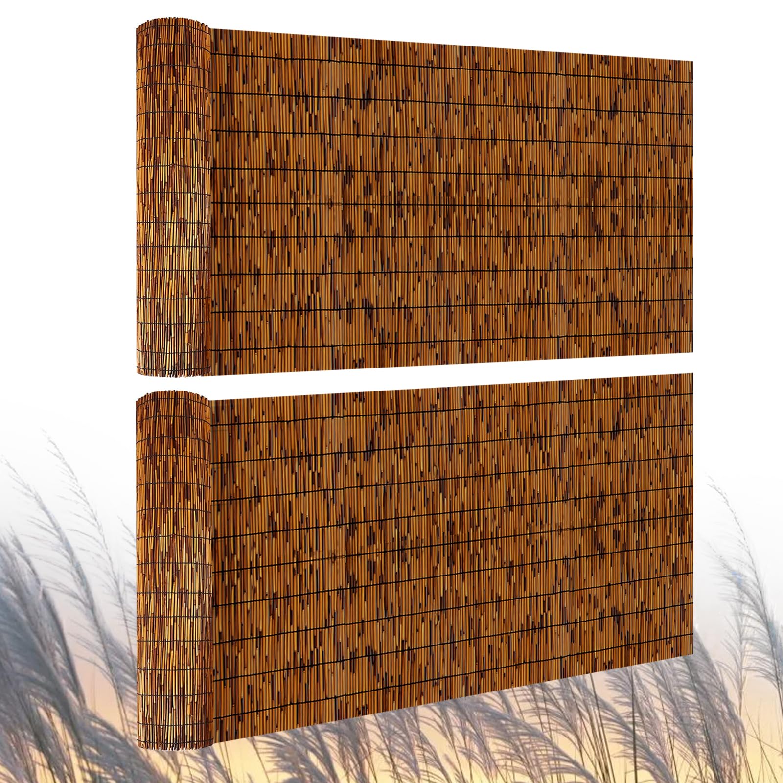 PAKNANO reed fence privacy screen for outdoor spaces with 4-foot height