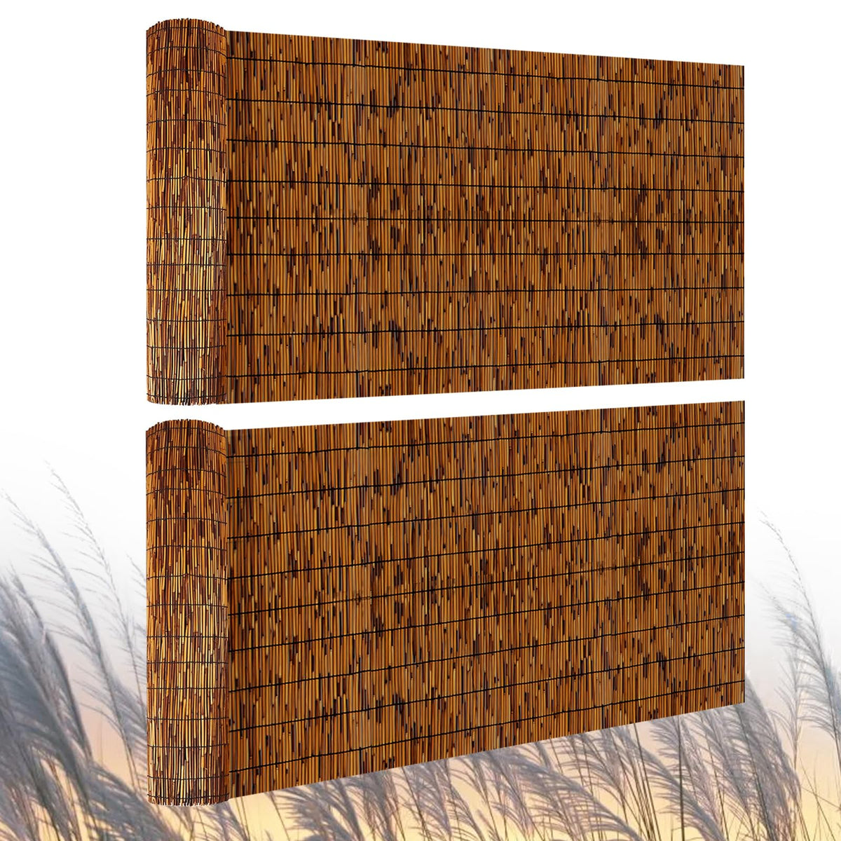PAKNANO reed fence privacy screen for outdoor spaces with 4-foot height