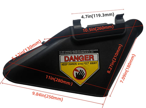Palart Craftsman-compatible side discharge chute improves airflow and clipping guidance.