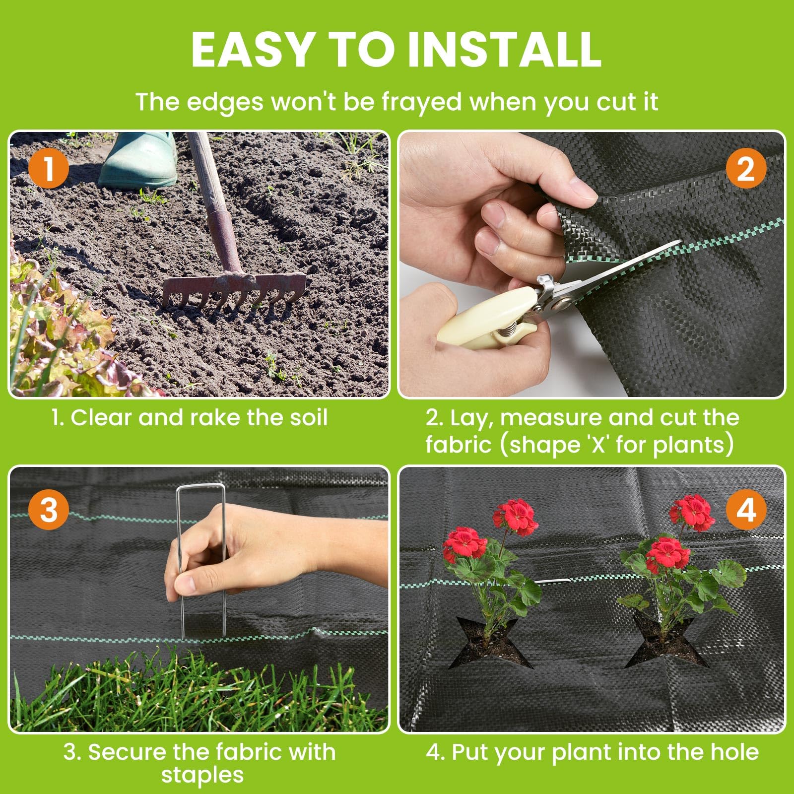 PALATALA vegetable patch garden fabric keeps beds tidy and weed-free