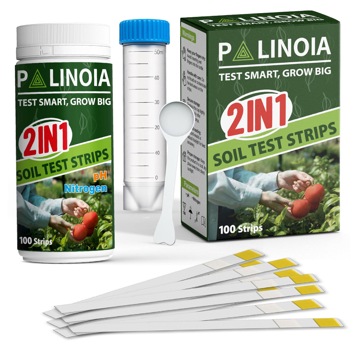 Palinoia soil testing kit 2in1 for accurate pH and nitrogen readings in gardens.