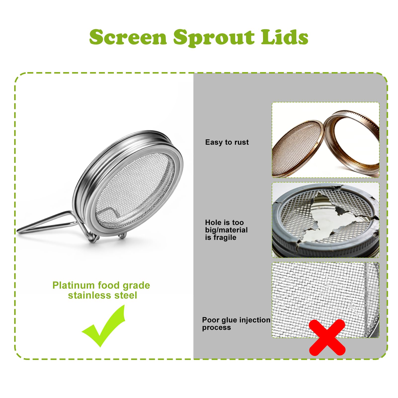 Palksky mesh sprouting lid close-up showing ventilation holes for air flow.