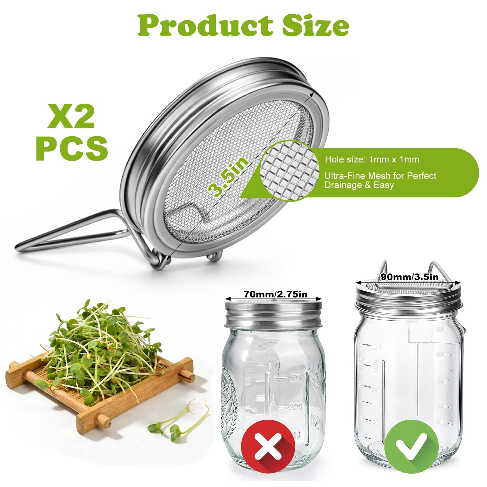 Palksky stainless steel lid features rust-free design for durable, hygienic sprouting.
