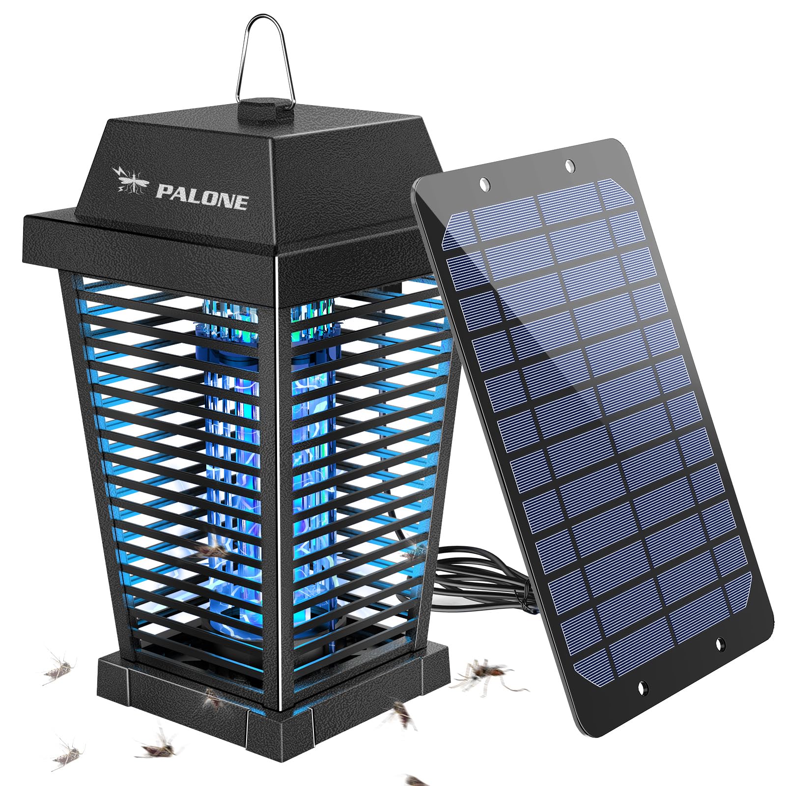 PALONE Solar Bug Zapper front view for outdoor pest control and garden evenings.