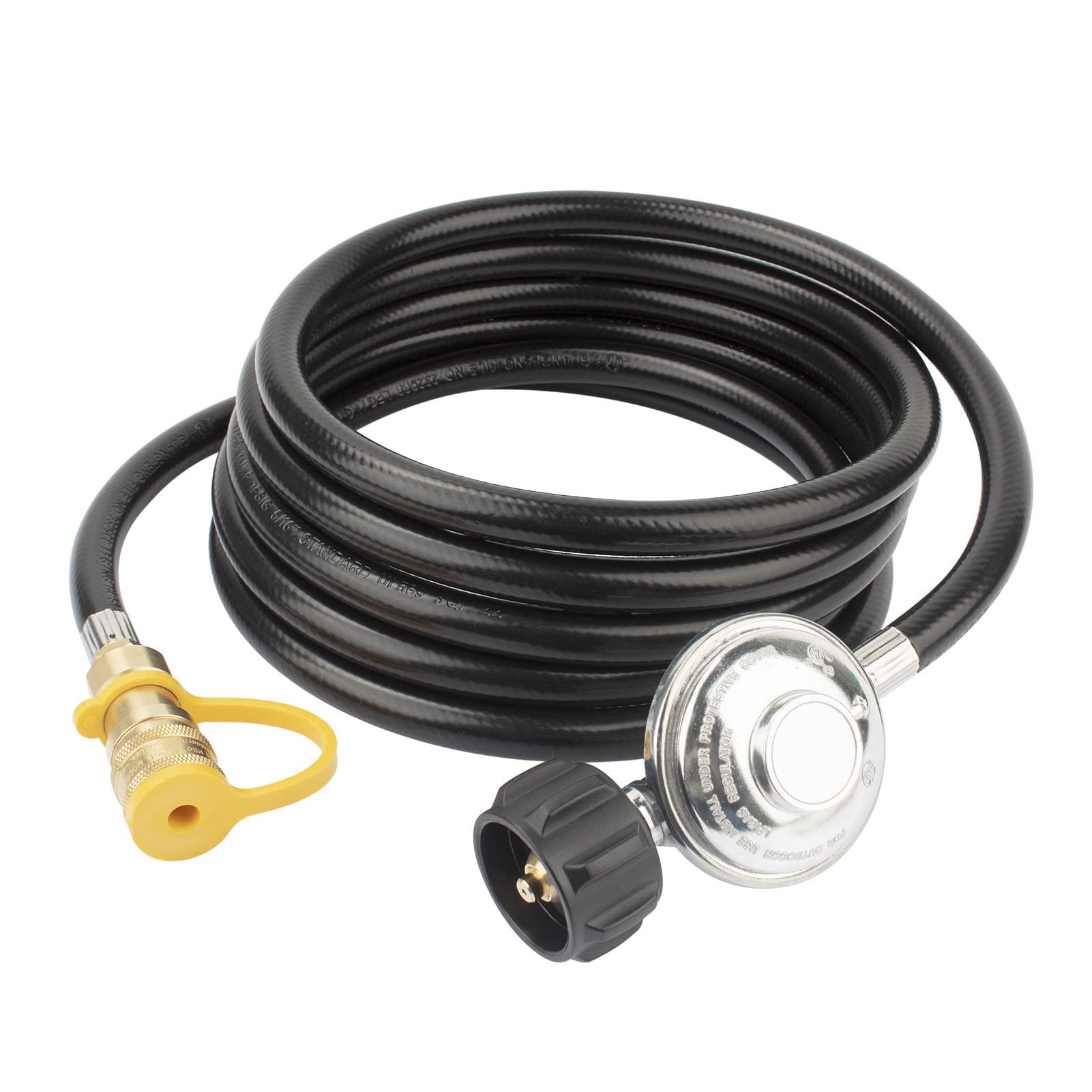 PalpitateC F271803 12ft propane hose assembly with durable rubber and brass connectors for secure operation.