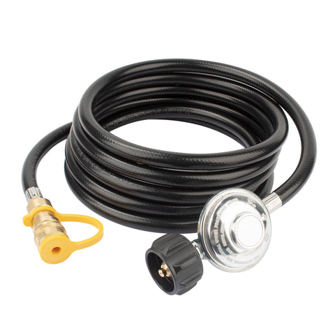 PalpitateC F271803 12ft propane hose assembly with durable rubber and brass connectors for secure operation.