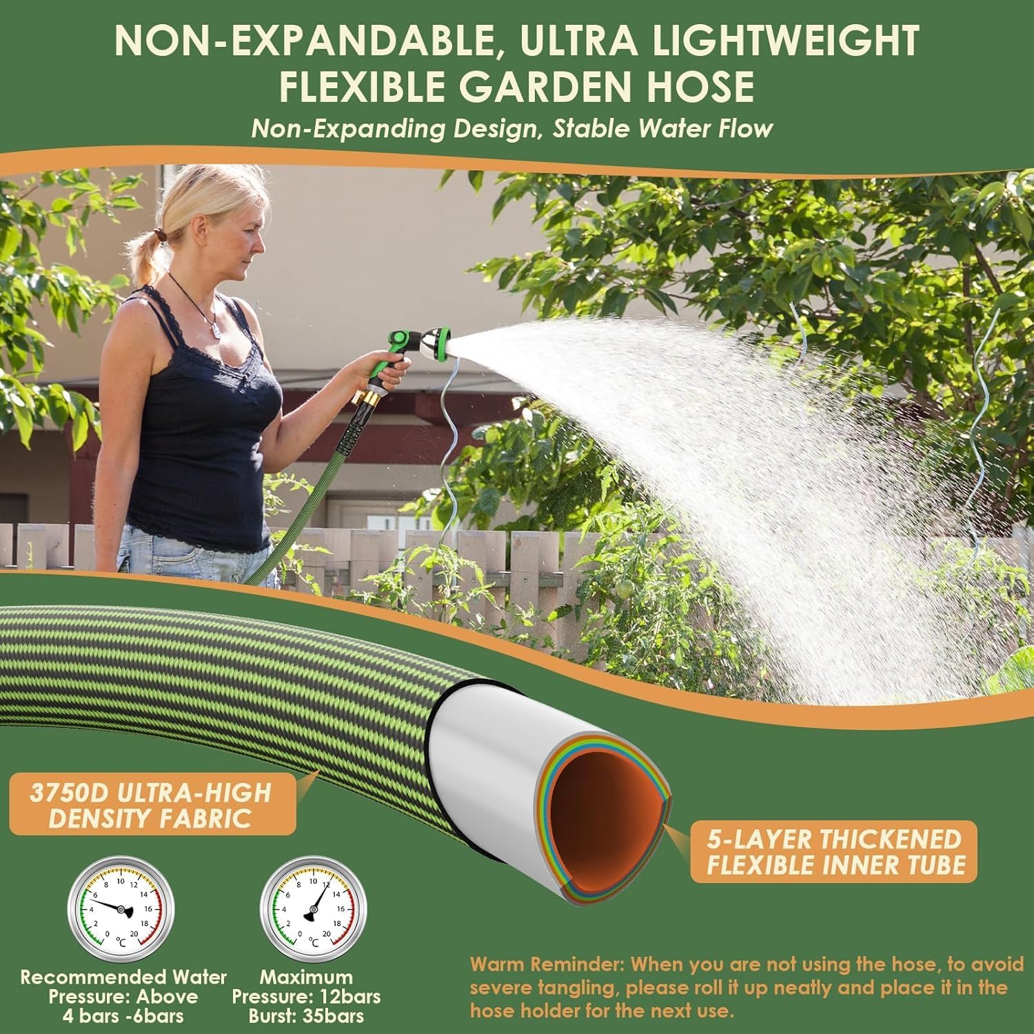 PALRORY high-density fabric hose delivers durable, kink-resistant performance during long watering sessions.