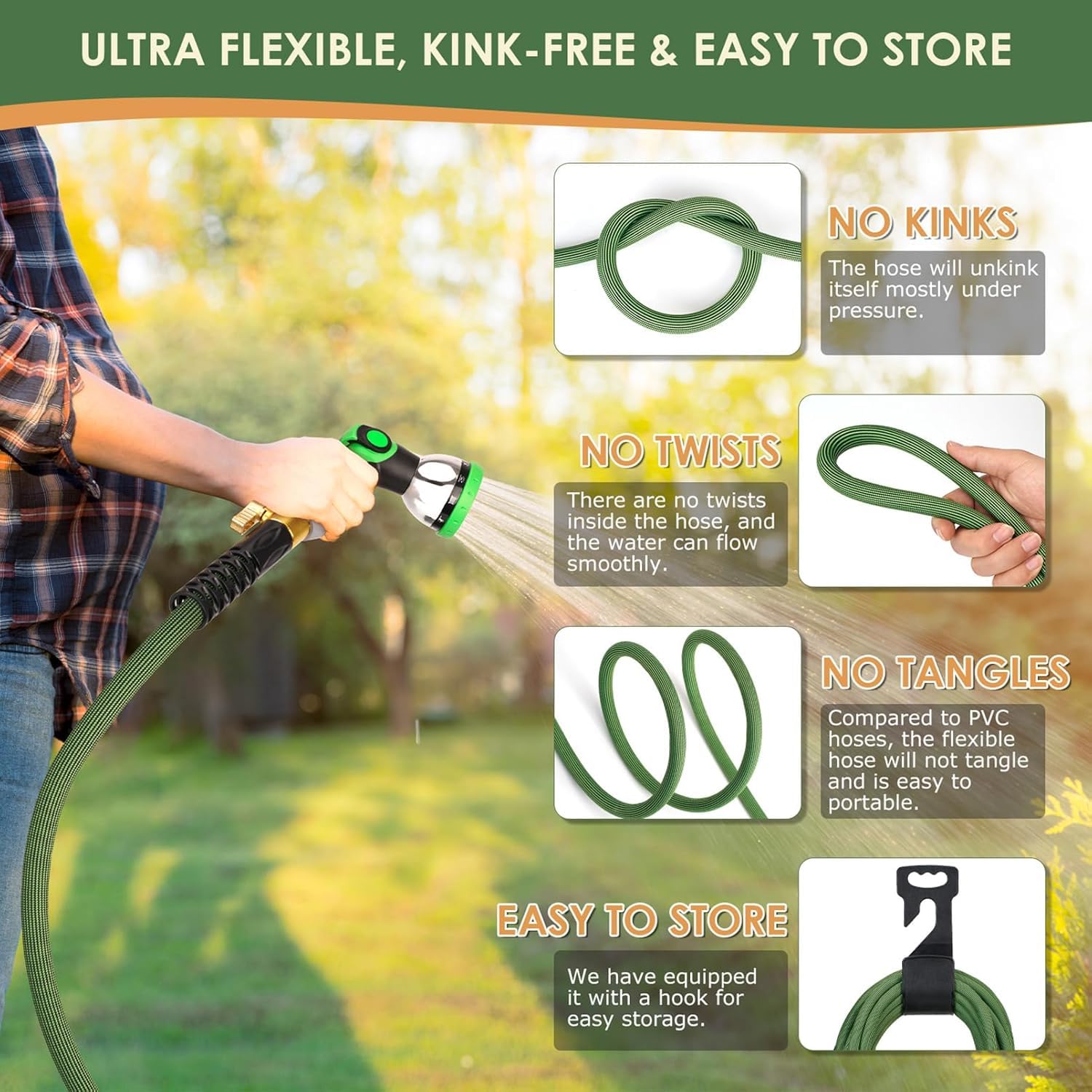 PALRORY hose with storage holder for neat garden space