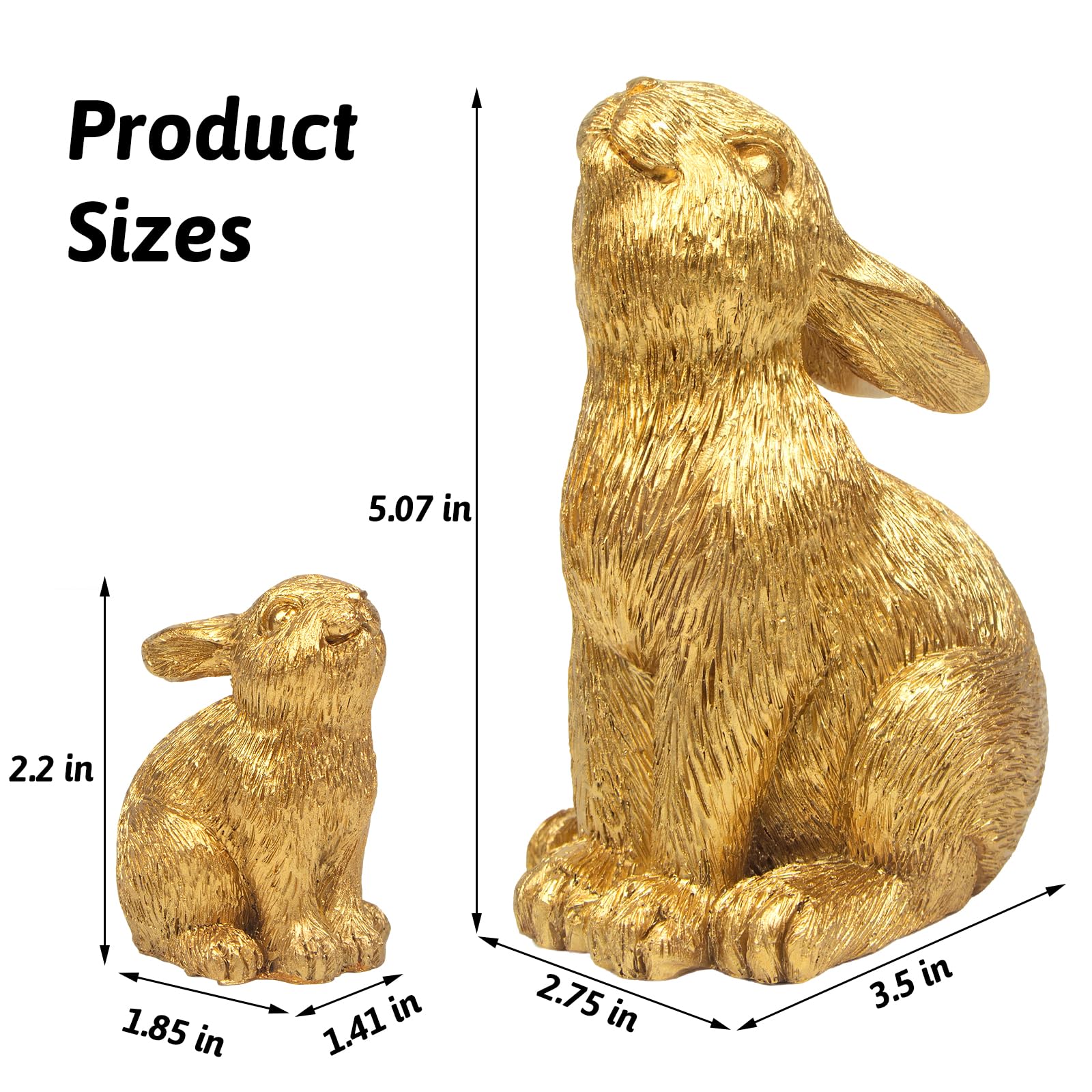 PaLuQiYa gold bunny sculpture adds subtle luxury to spring decorations.