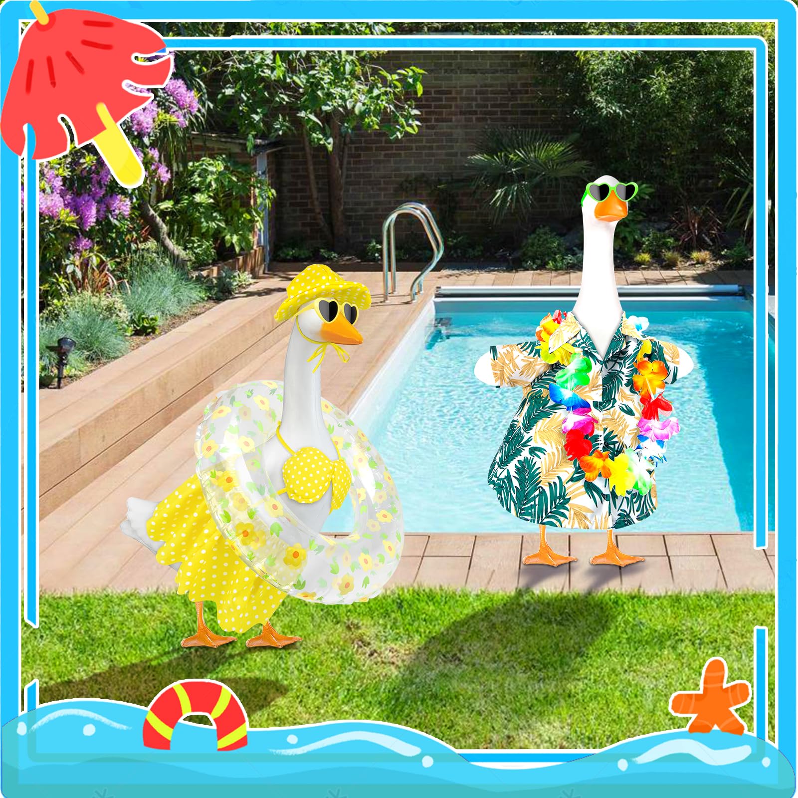 PaLuQiYa Hawaiian goose outfit wreath accents porch with festive color.