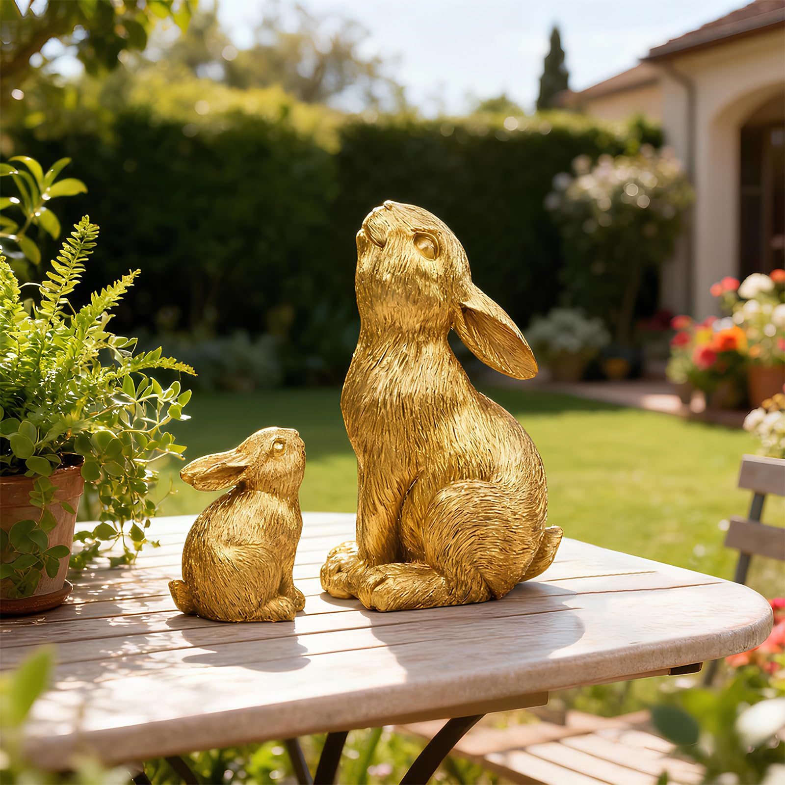 PaLuQiYa mantel bunny figurines display elevate living room decor.