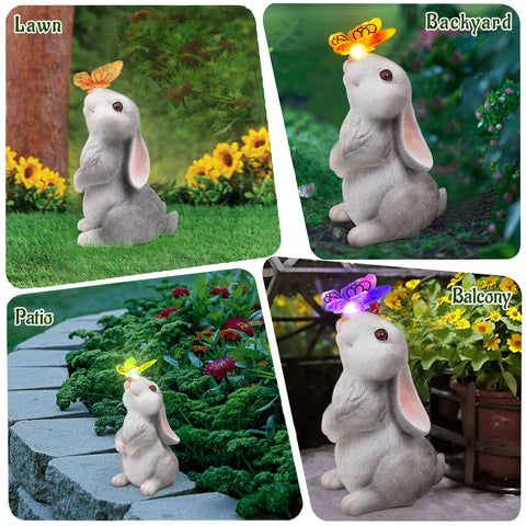 PaLuQiYa yard ornament rabbit withstands weather for year-round garden charm