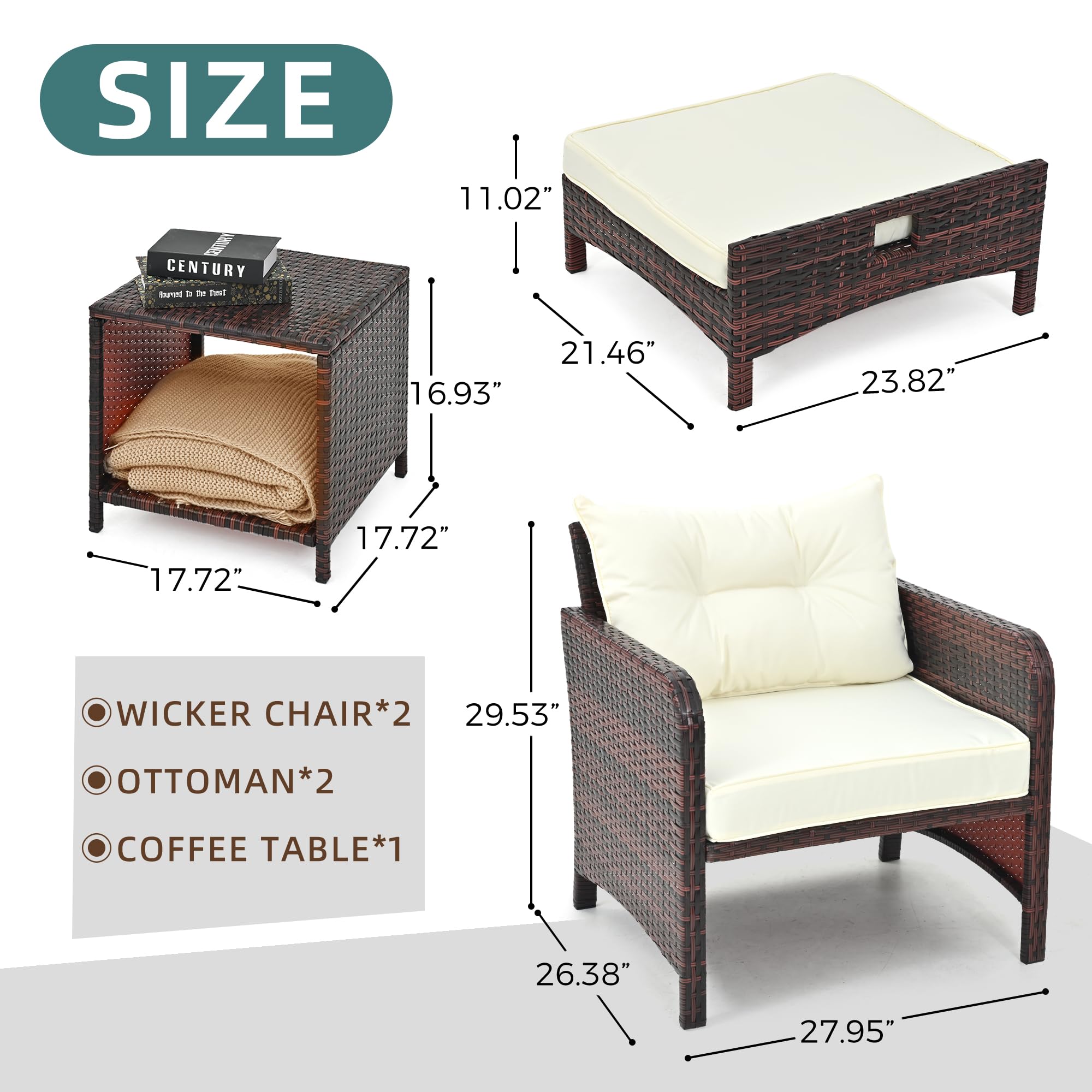 Pamapic beige outdoor furniture for balcony, ideal for lounging and conversation