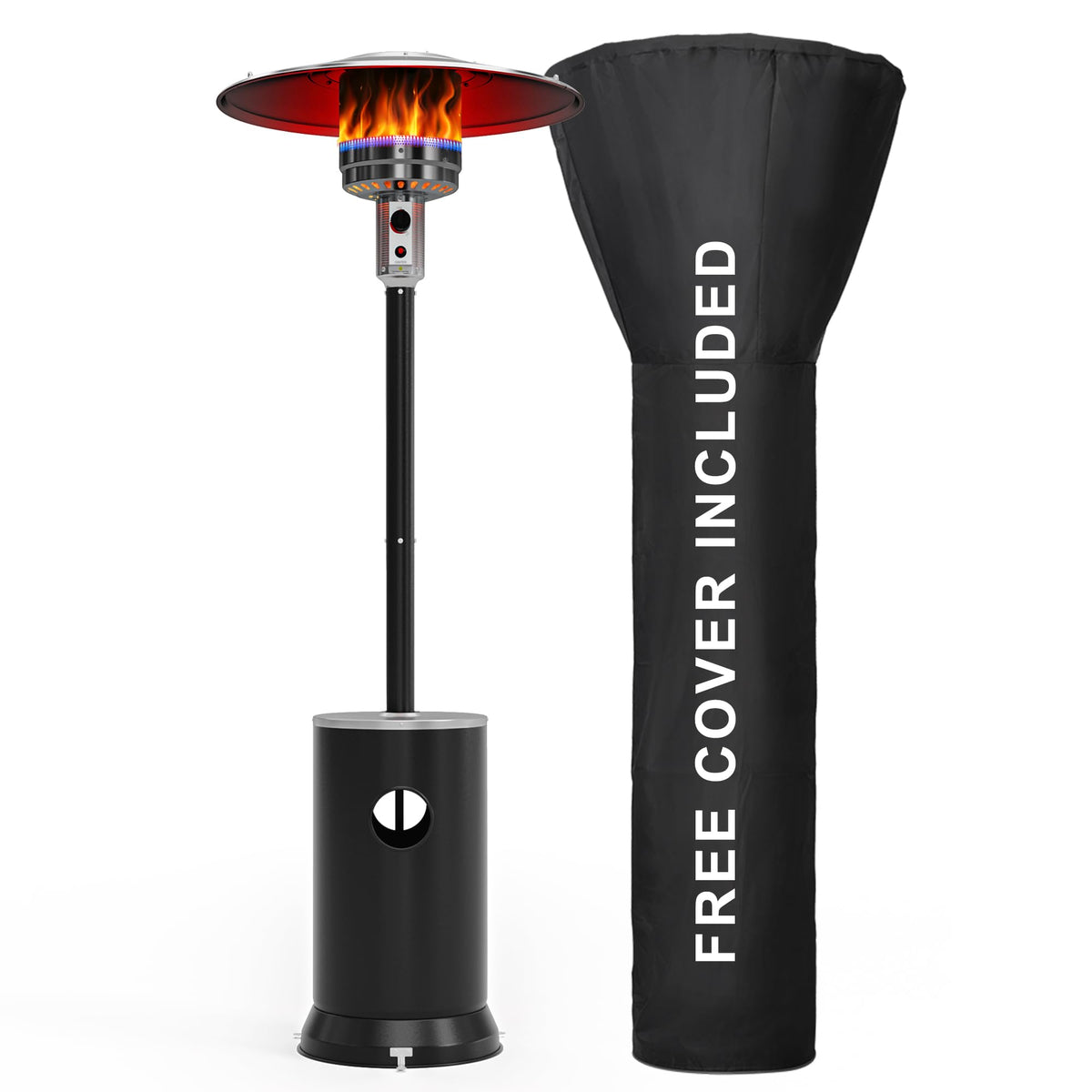 Pamapic flat-top heater in stainless steel for outdoor warmth and style.