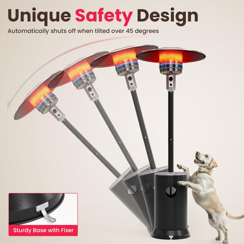 Pamapic pulse-ignition system ensures quick, reliable starts for outdoor evenings.