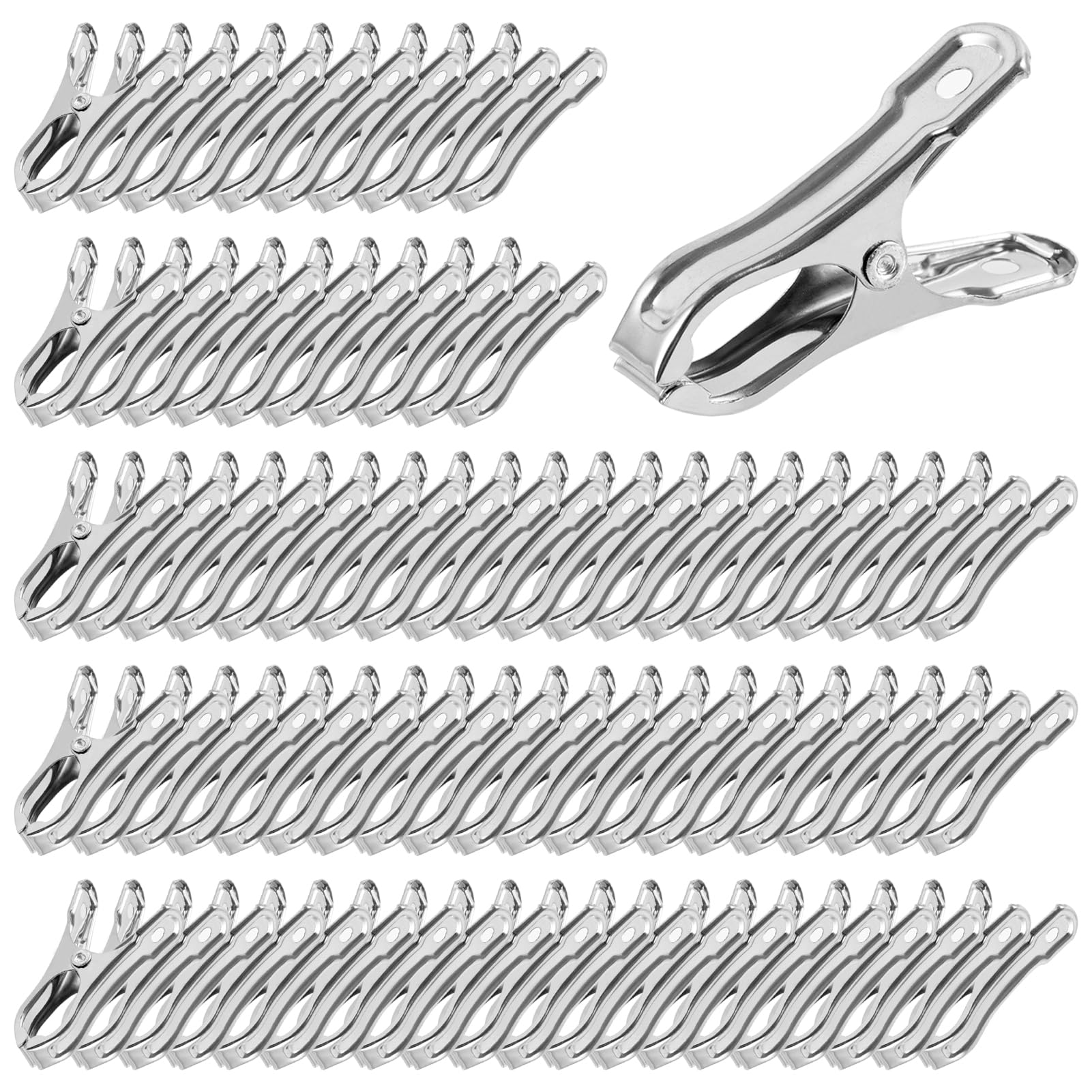 PAMASE 100pcs stainless steel garden clips securing nets and film in wind.